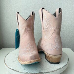 Lane LEXINGTON Womens Cowboy Bootie 8.5 Pink Western Cowgirl Short Ankle Boots
